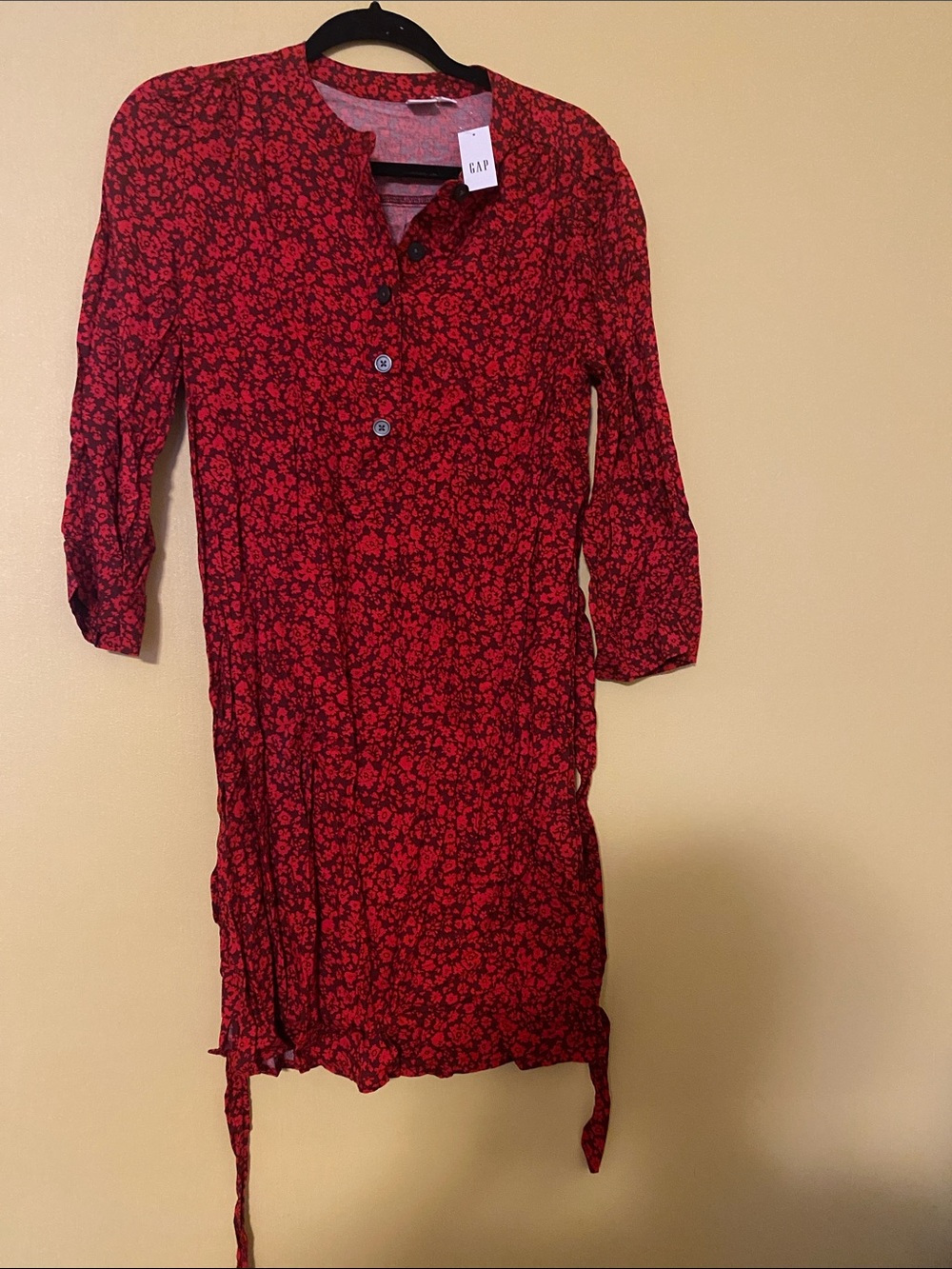 GAP Factory Red Floral Button-Front Dress